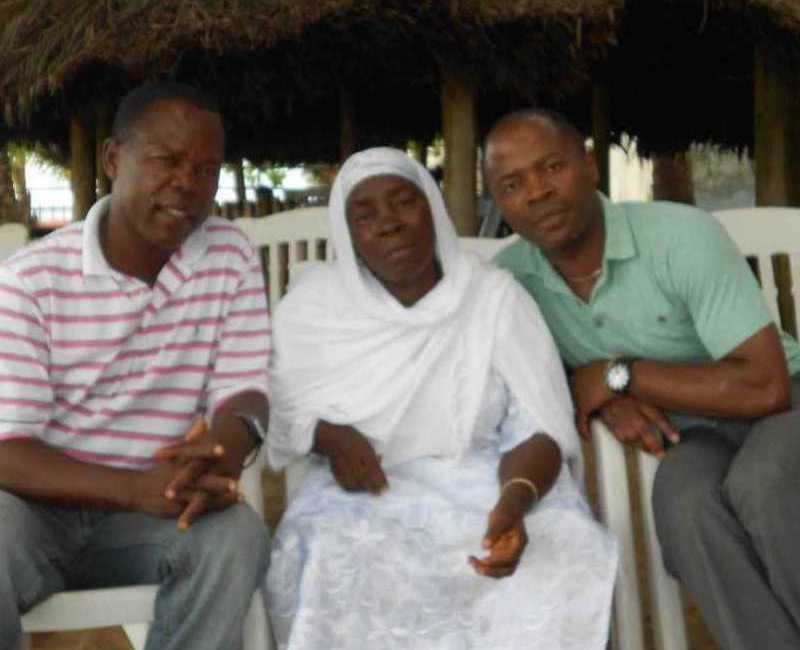 With my big brother Mustapha and my mother in Monrovia